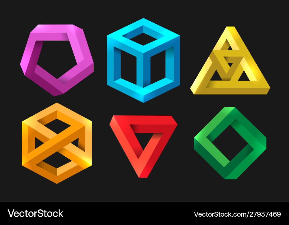 3D Impossible Shapes - Infinity Loop vector image
