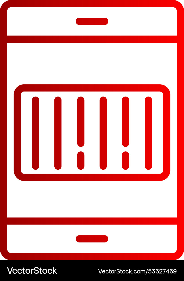 Bar code scanner line gradient icon Vector Image