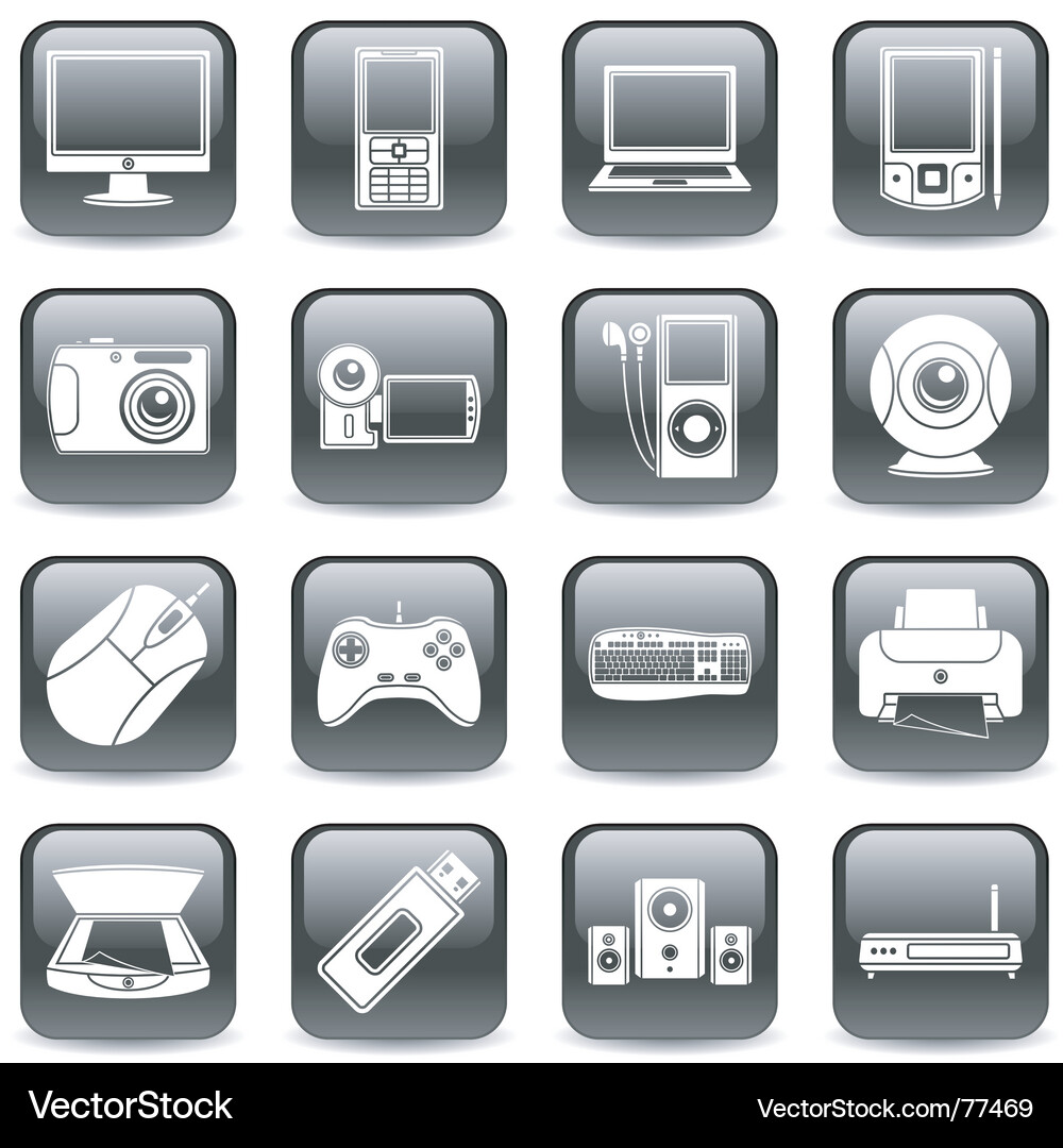 Computer Icons Set Vector Image