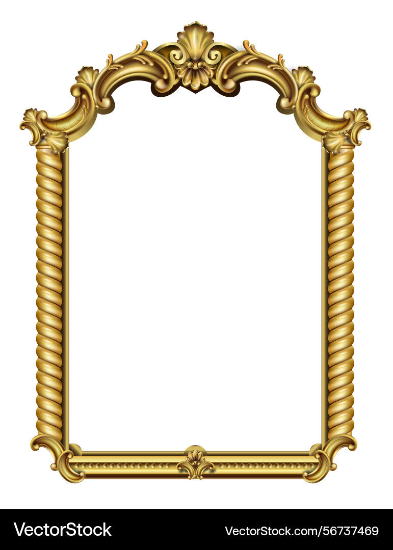 Golden classic rococo baroque frame Royalty Free Vector