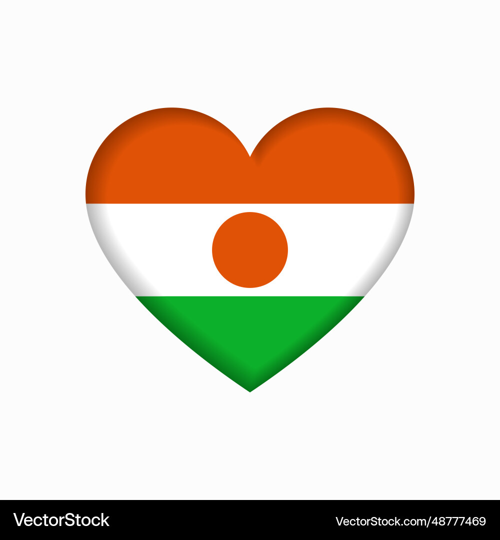 Niger flag heart-shaped sign Vector Image