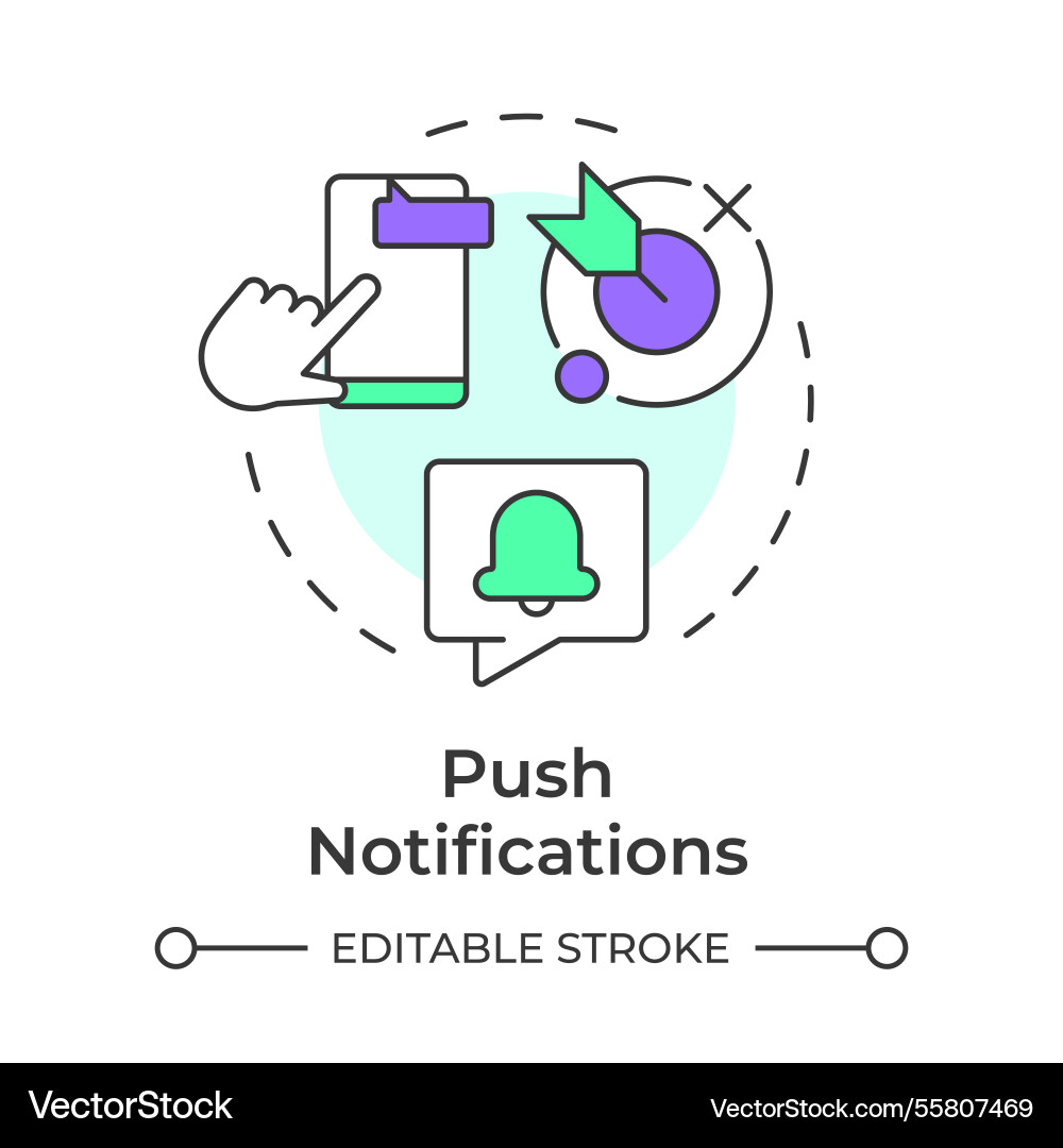 Push notifications multi color concept icon Push notifications multi color concept icon vector image