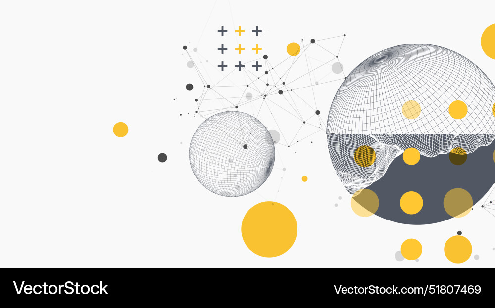 Sphere theme with connected lines in technology Sphere theme with connected lines in technology vector image