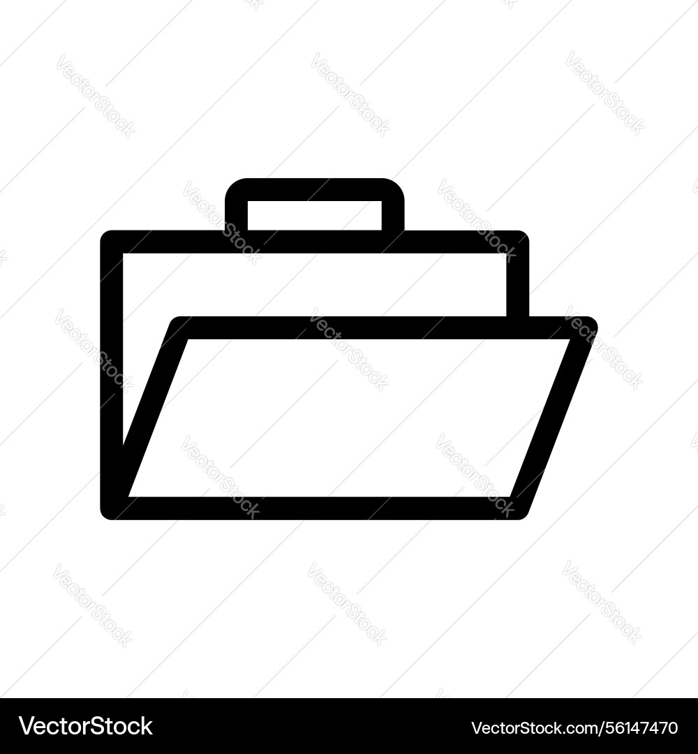 A clean and simple icon for briefcase folder open vector image