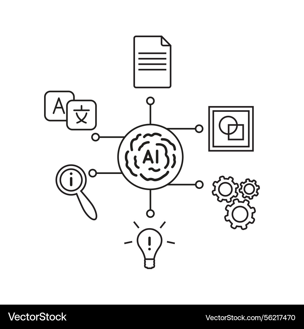 Artificial intelligence icon in abstract form Vector Image