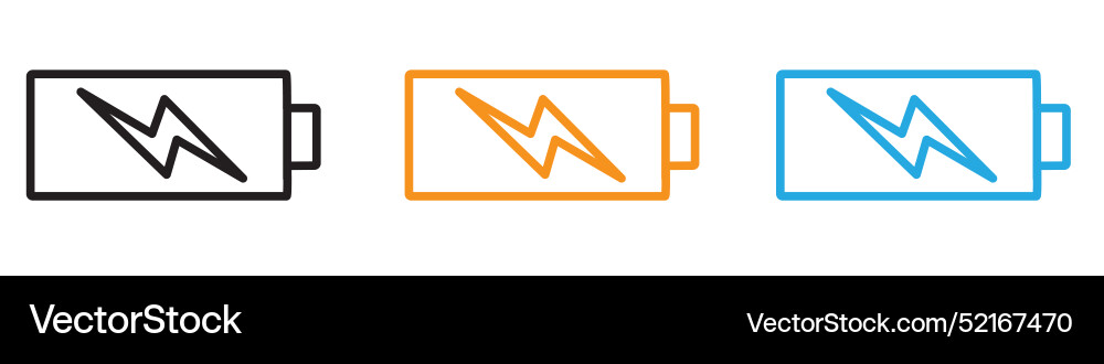 Battery icon logo set collection for web app ui Vector Image