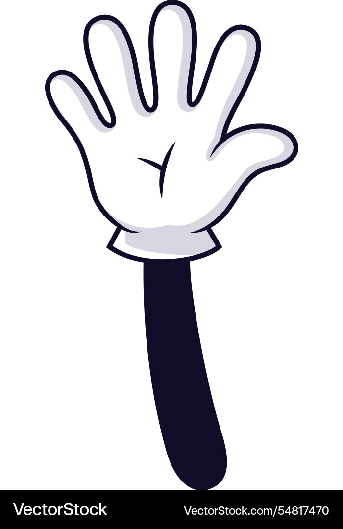 Cartoon hand featuring five open fingers Cartoon hand featuring five open fingers vector image