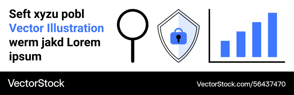 Data security analysis with shield graph Data security analysis with shield graph vector image