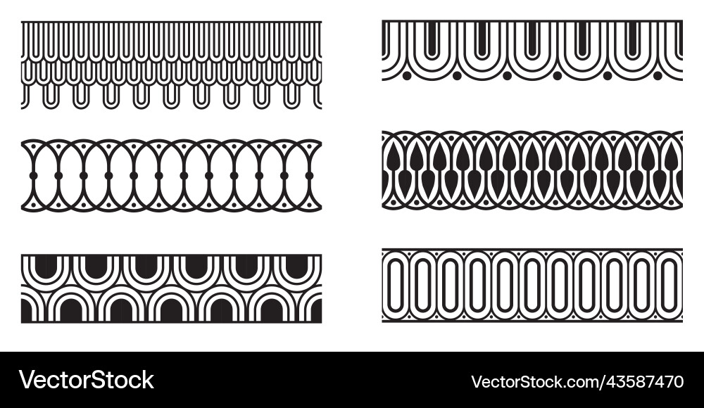 Decorative seamless art deco borders vintage Decorative seamless art deco borders vintage vector image