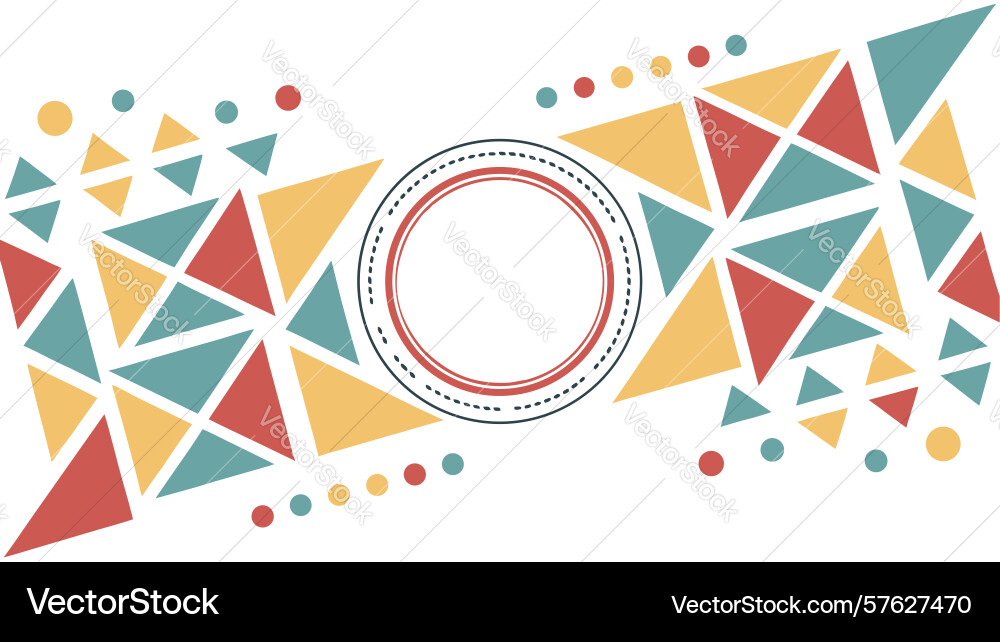 Geometric triangles abstract pattern with circle Vector Image