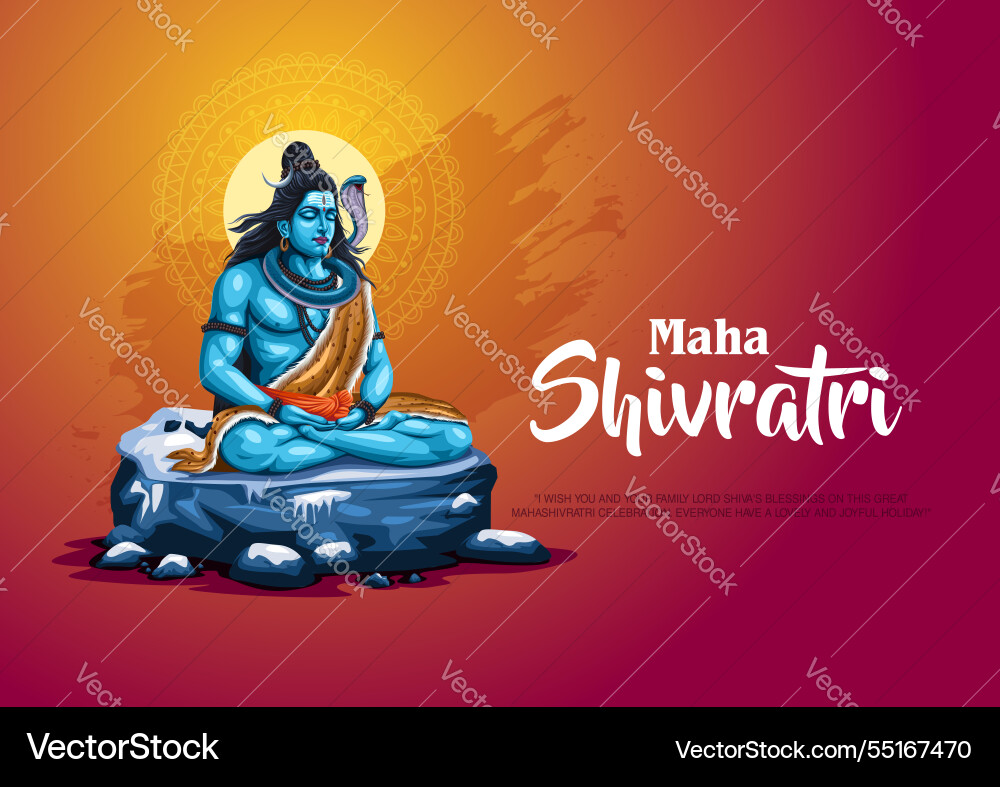Happy maha shivratri a hindu festival celebrated Happy maha shivratri a hindu festival celebrated Vector Image