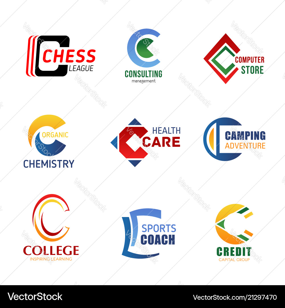 Letter C Icons - Corporate & Tech vector image