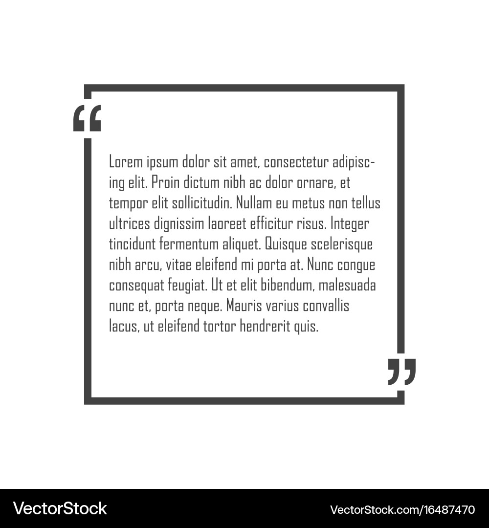 Quote Bubble with Text and Border vector image