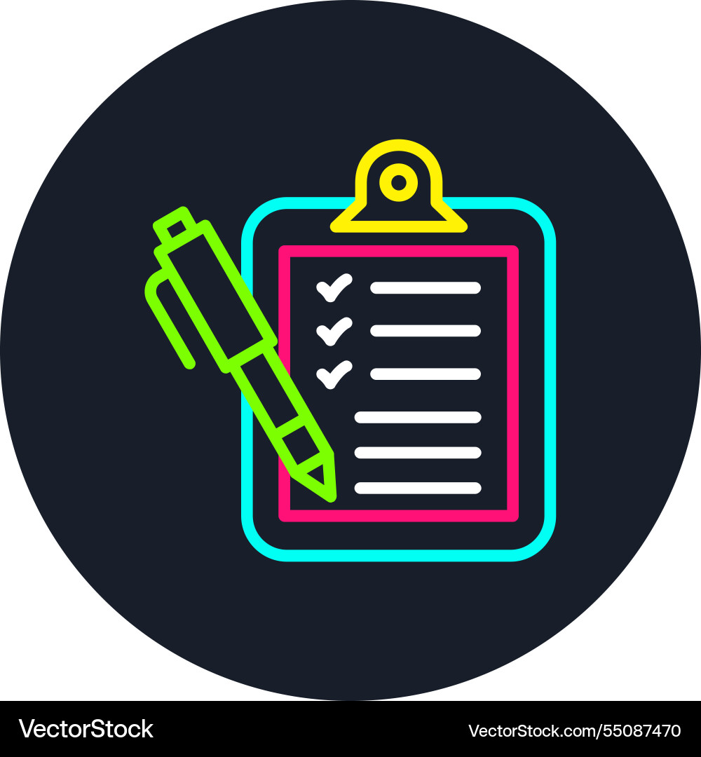 Survey line multi color icon Vector Image