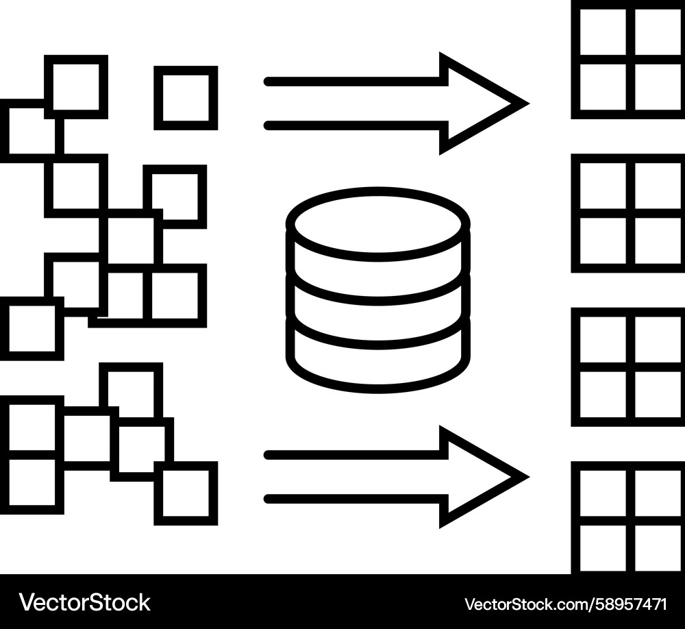 Big Data Clustering Icon Vector Image