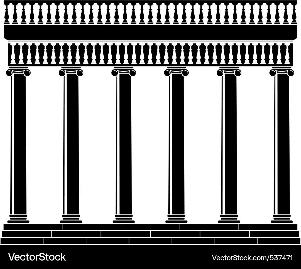 Classical Portico with Colonnade Vector Image