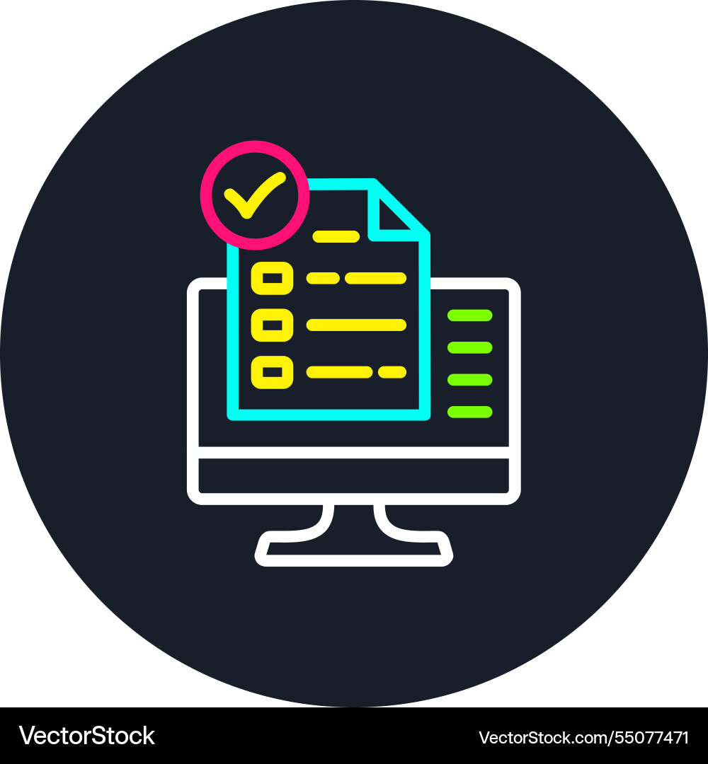 Computer line multi color icon Vector Image