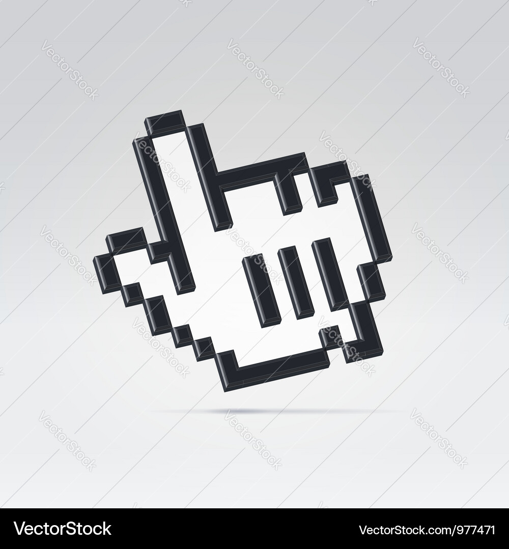 Digital Pointer Icon - Black Vector Image