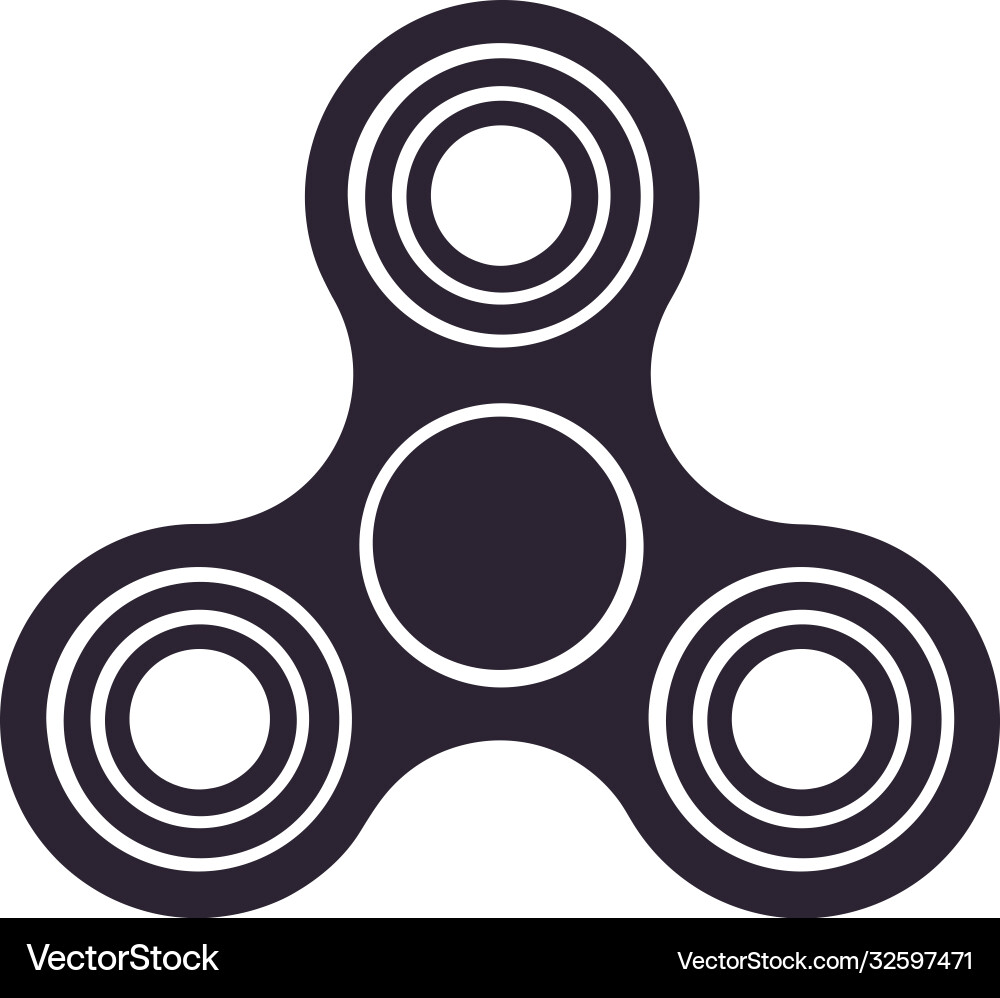 Fidget Spinner Silhouette Vector Image