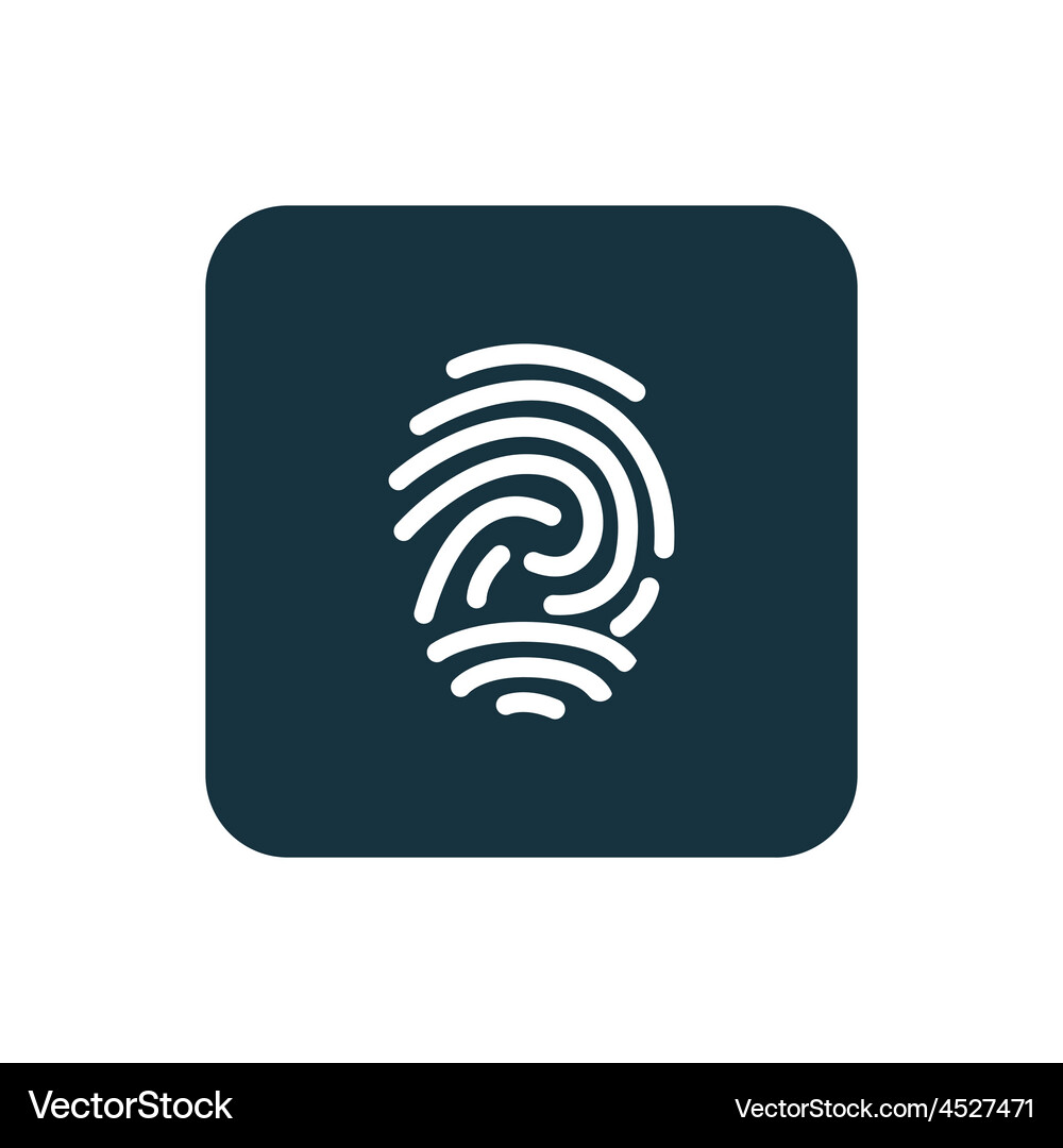 Fingerprint icon rounded squares button Vector Image