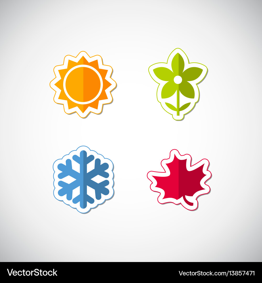 Four season icons vector image