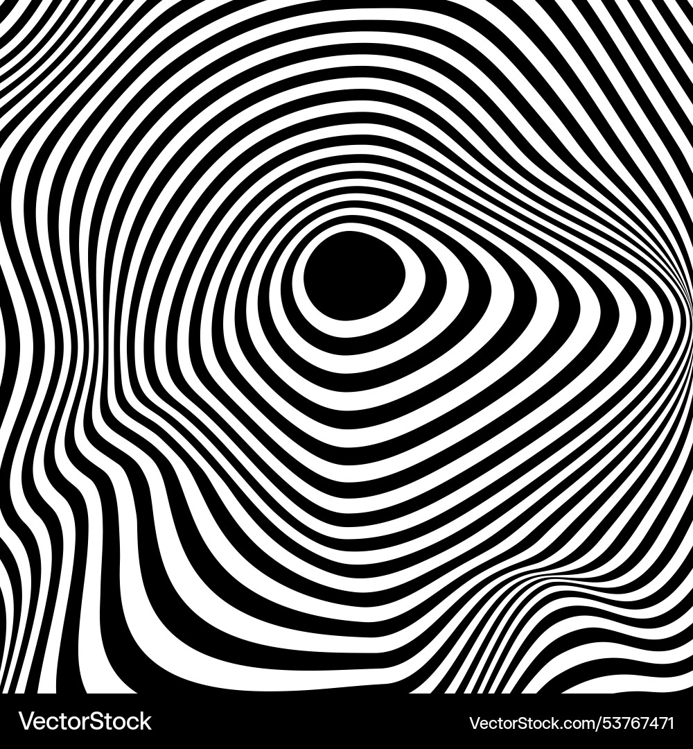 Psychedelic pattern with disrorted black and white Psychedelic pattern with disrorted black and white vector image