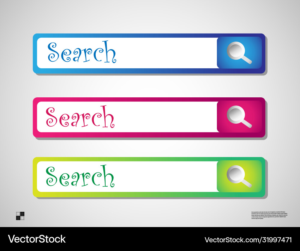 Set search bars flat web design elements Vector Image