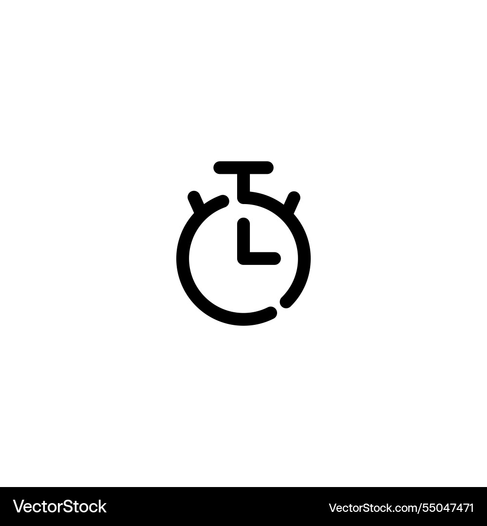 Timer-incomplete-line-art-icon-template Vector Image