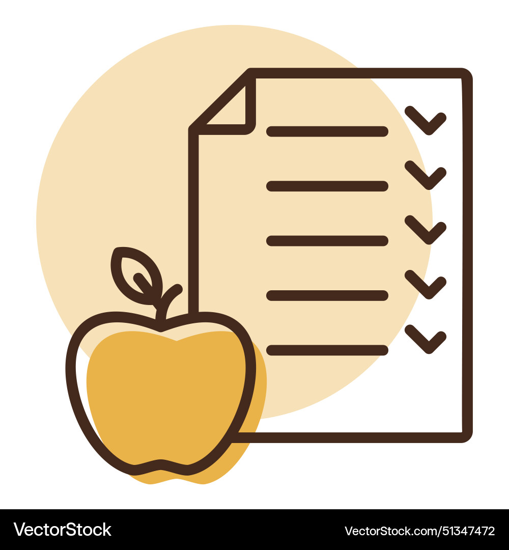 Diet list with apple icon graph symbol Vector Image