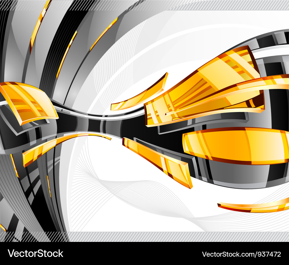 Dynamic Black and Yellow Abstract Background vector image