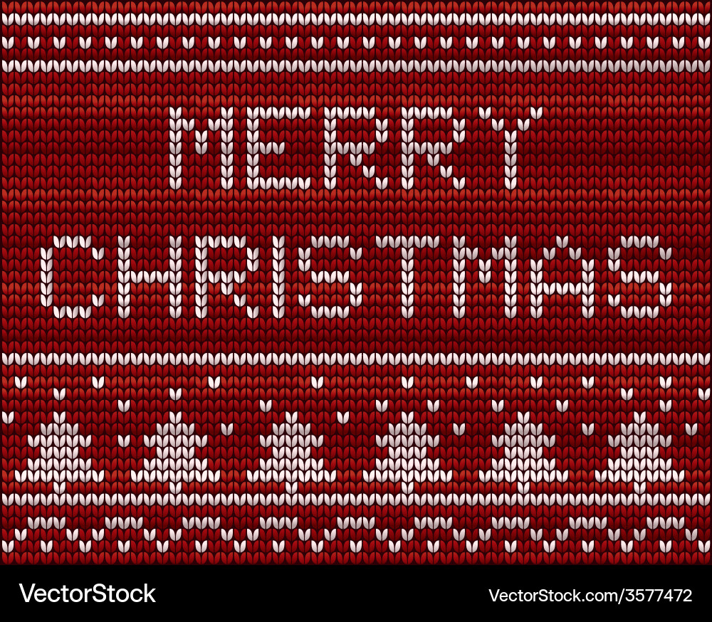 Knitted Christmas Pattern Background Vector Image