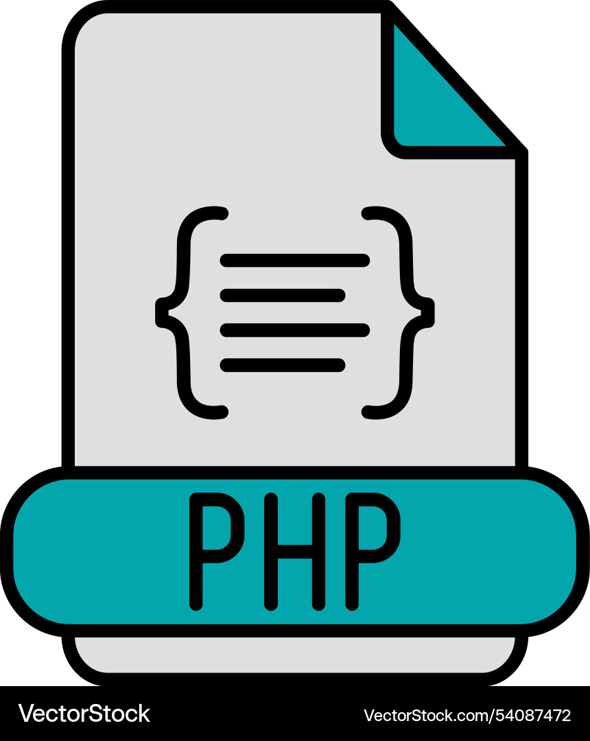 Php line filled icon design vector image