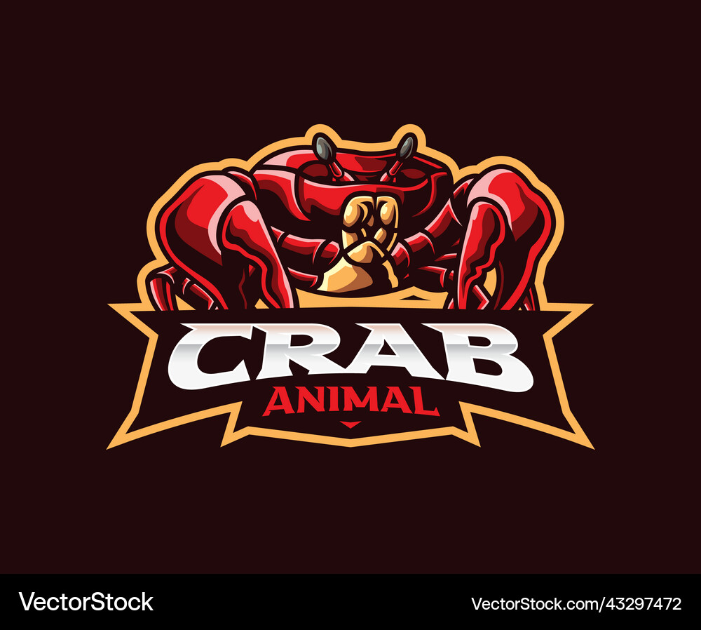 Red Crab Mascot Logo Vector Image