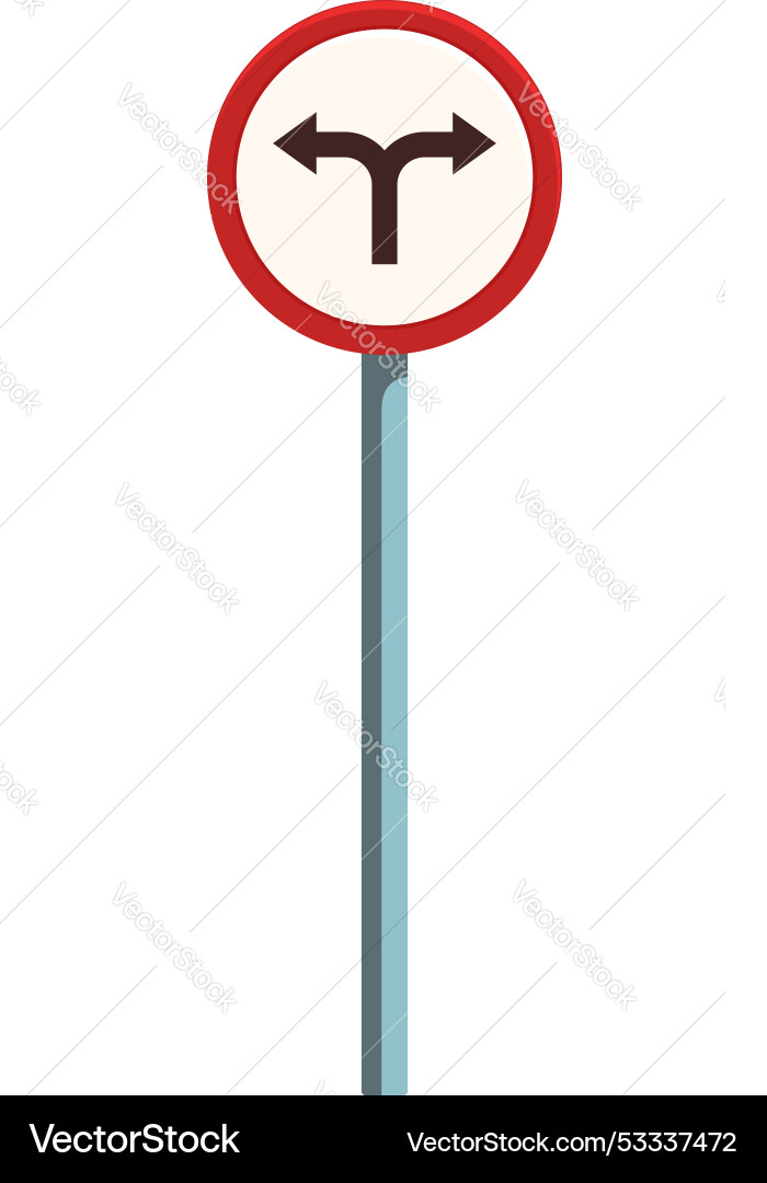 Road sign with two arrows pointing in opposite Road sign with two arrows pointing in opposite vector image