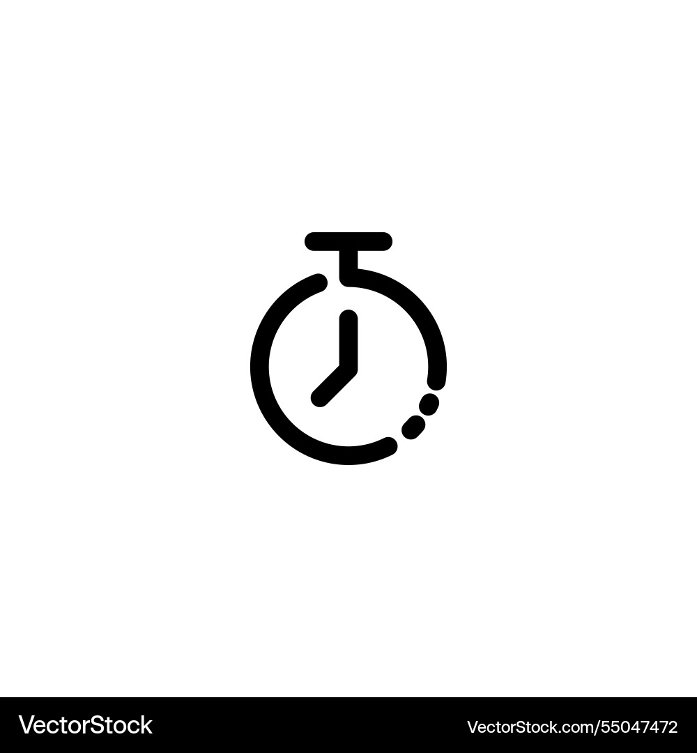 Timer-incomplete-line-art-icon-template Timer-incomplete-line-art-icon-template Vector Image