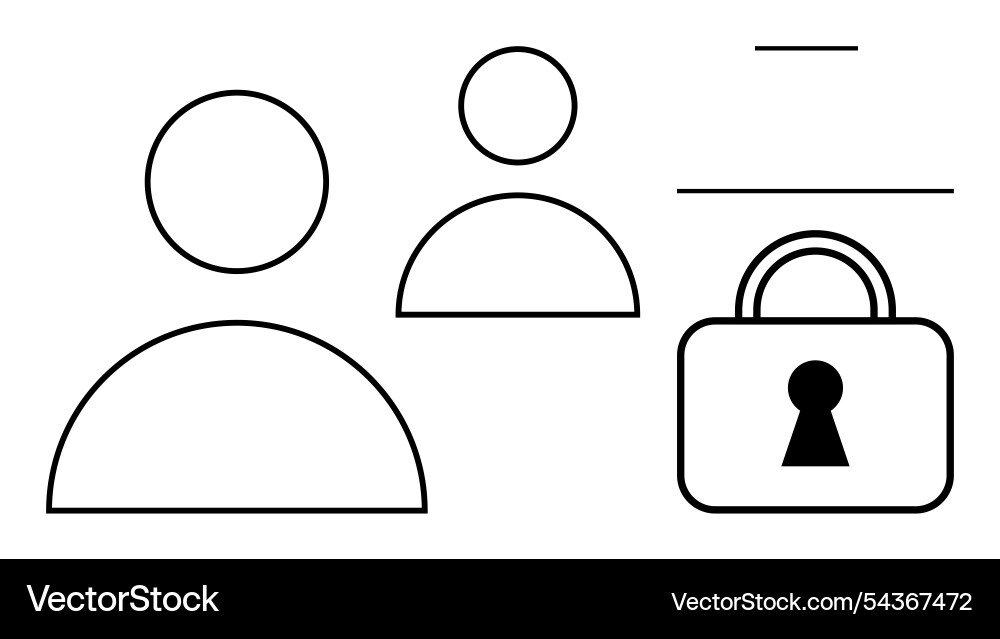 User profiles and data security represented vector image