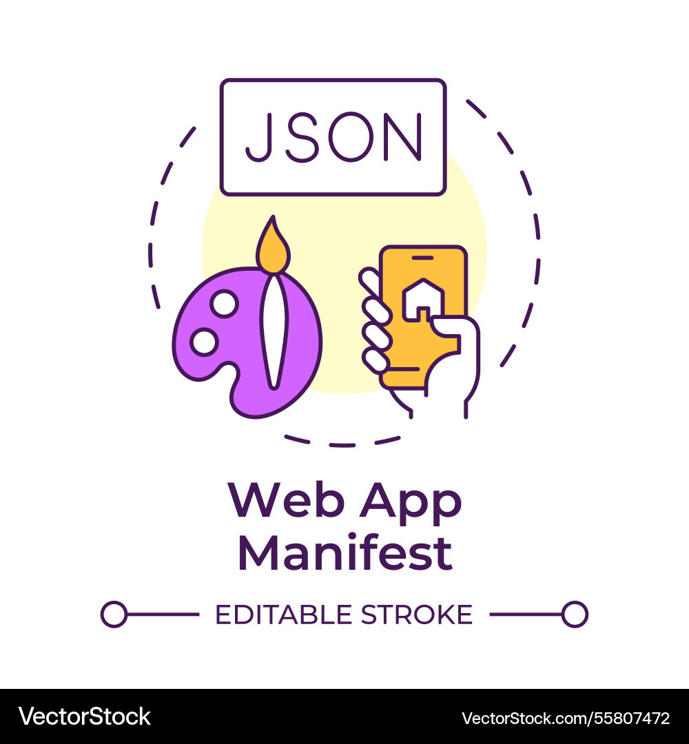 Web app manifest multi color concept icon Web app manifest multi color concept icon vector image
