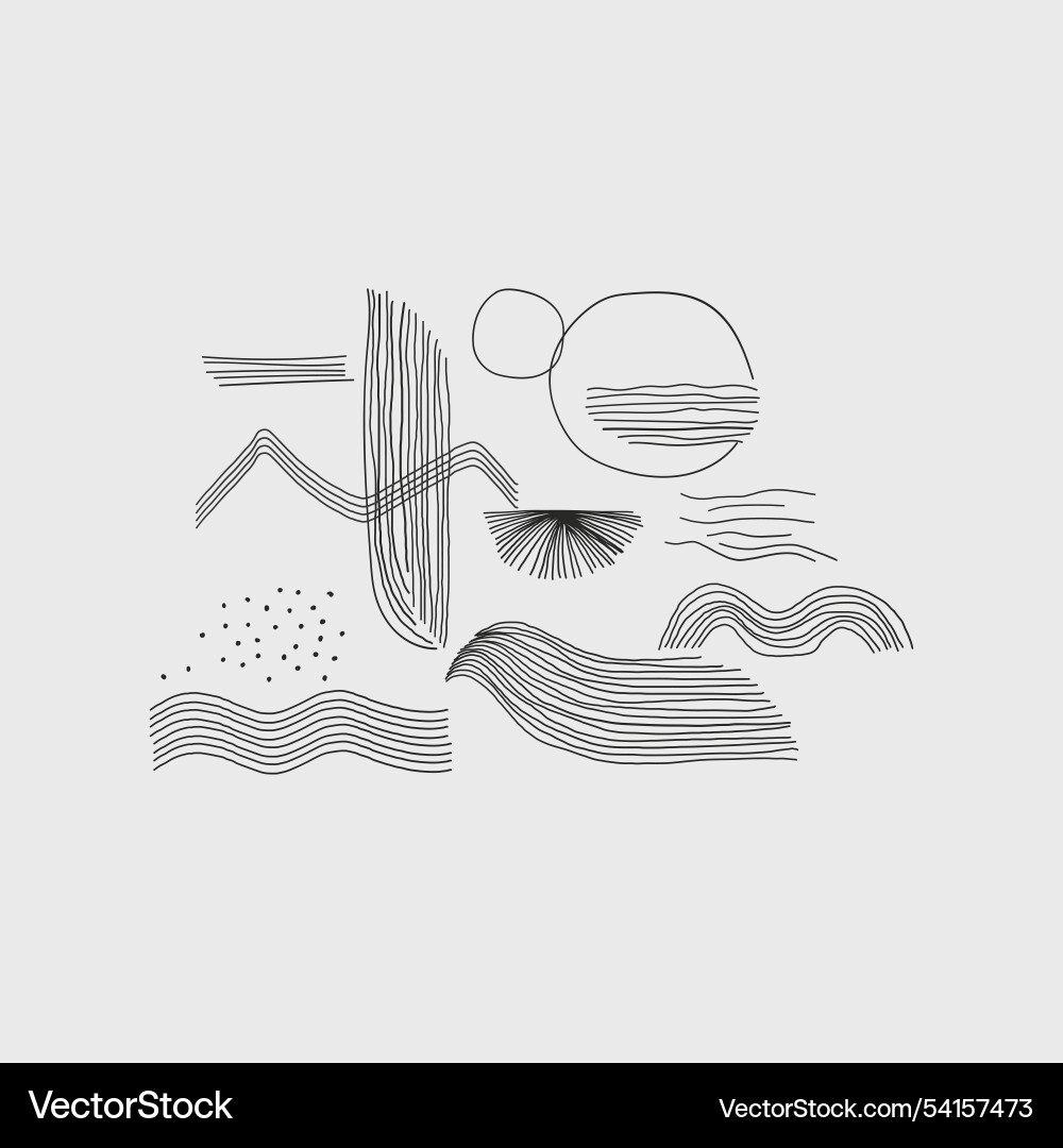 A composition of thin lines that form various Vector Image