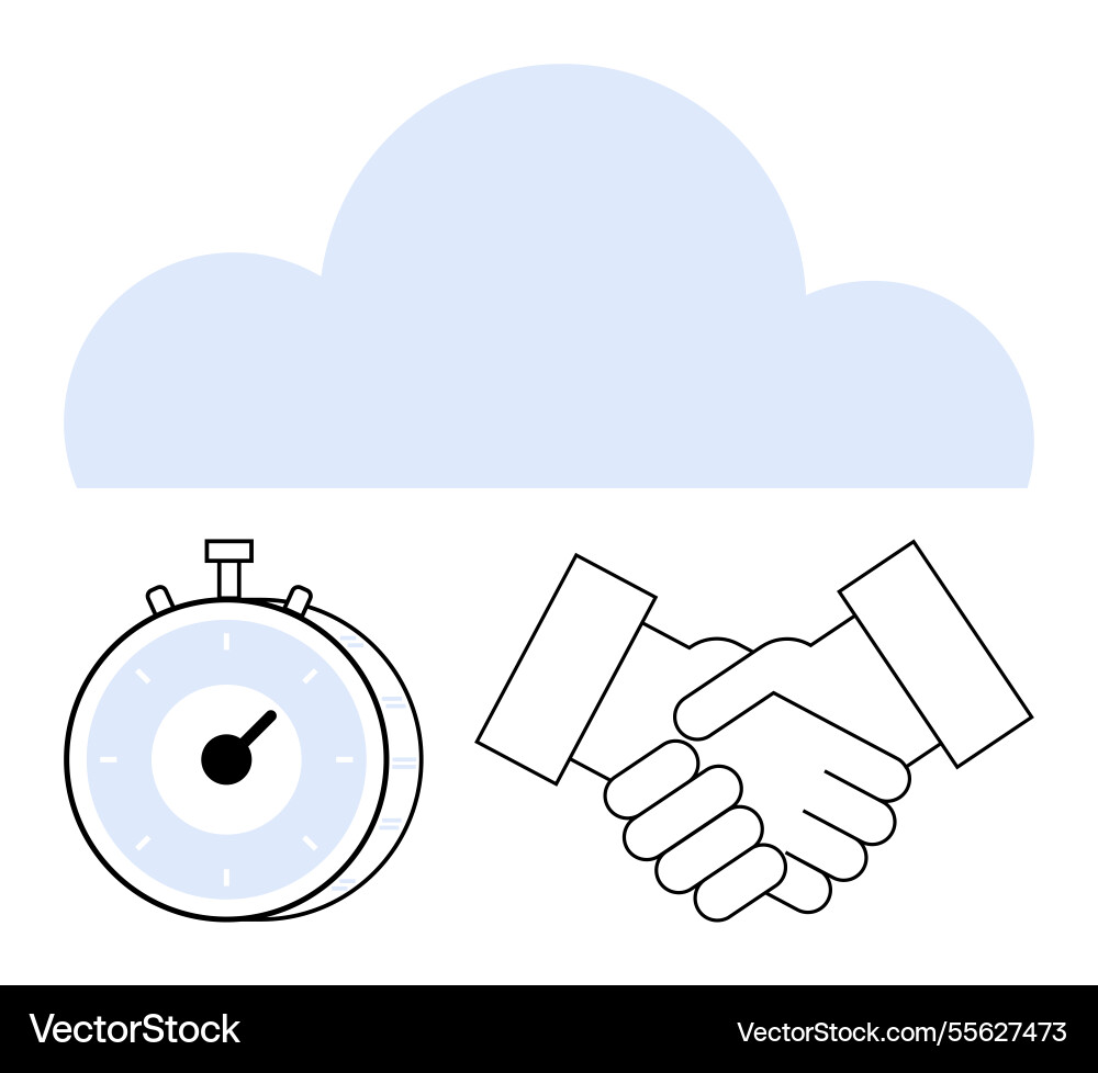 Cloud computing collaboration with time Cloud computing collaboration with time Vector Image