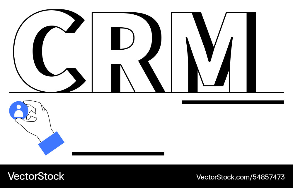 Crm concept with a hand selecting user profile Crm concept with a hand selecting user profile vector image