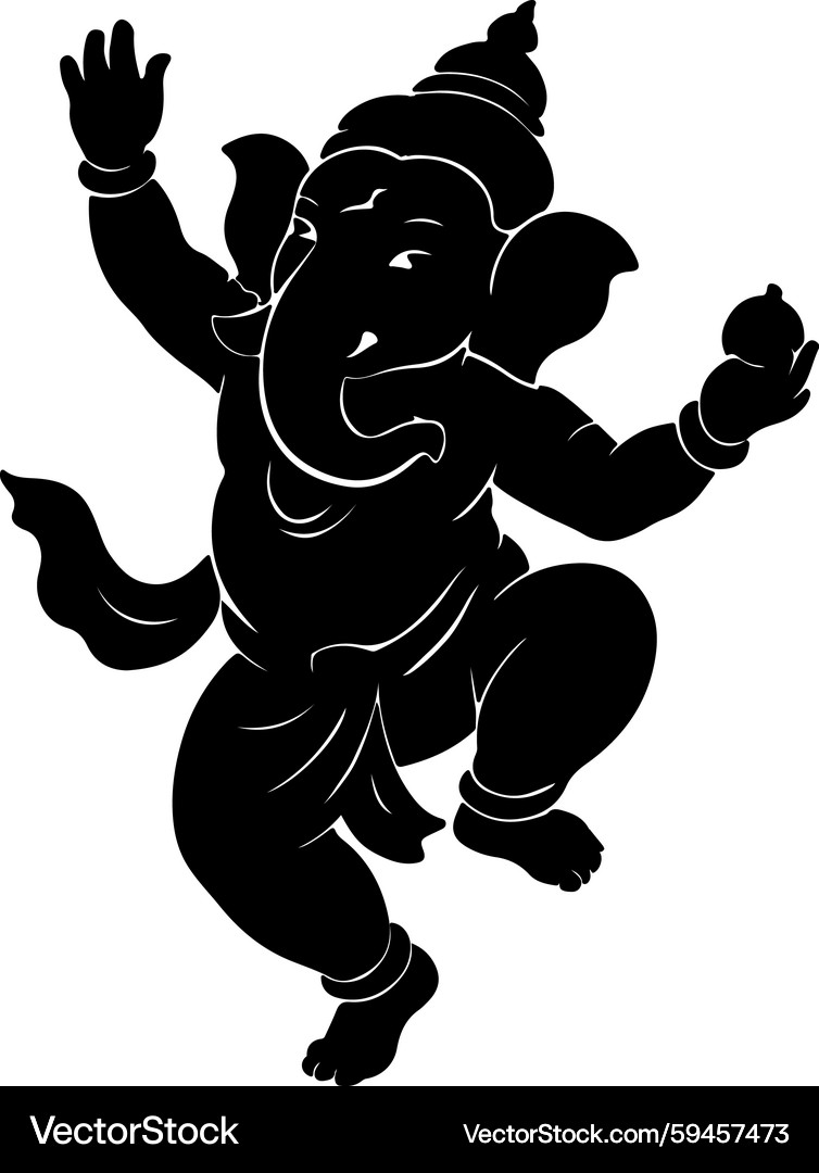 Dancing Ganesha Silhouette – Royalty-Free Vector | VectorStock, image size:754x1080