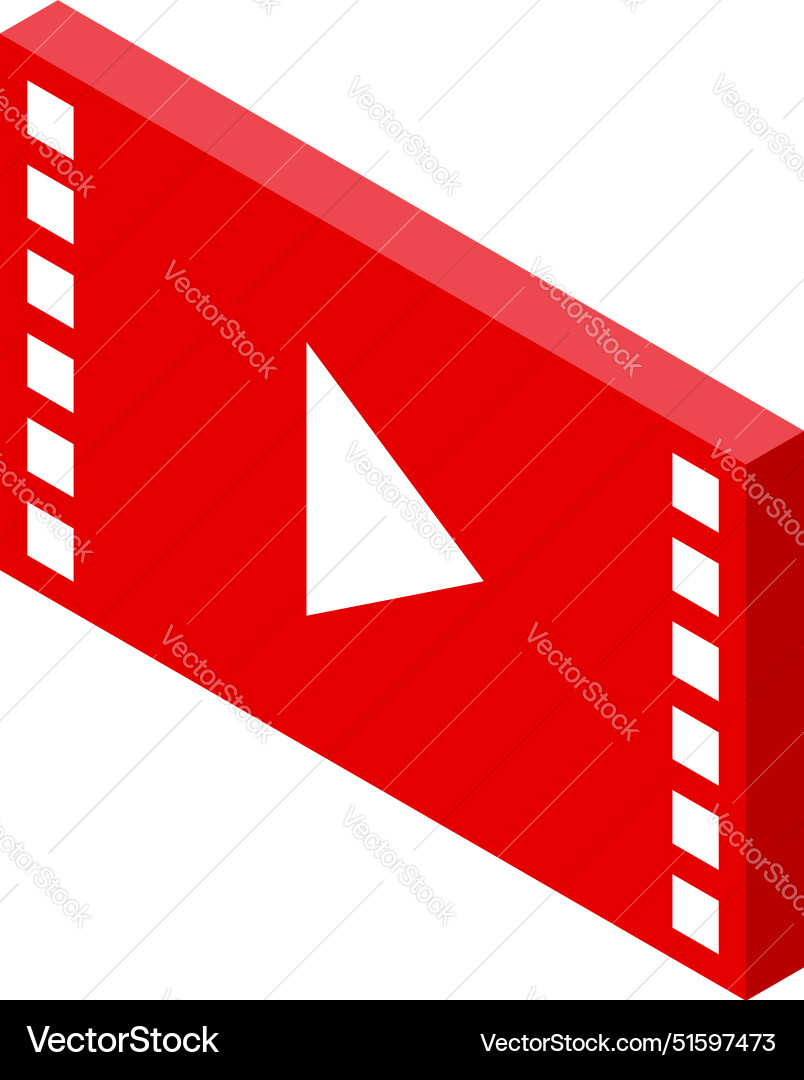 Red movie clapperboard isometrically displaying Red movie clapperboard isometrically displaying Vector Image