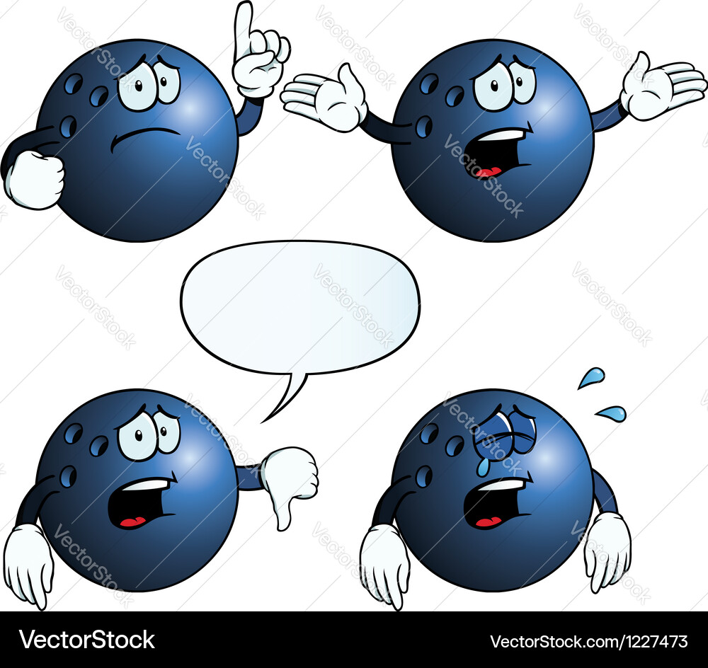 Sad Bowling Balls Set Vektorbild