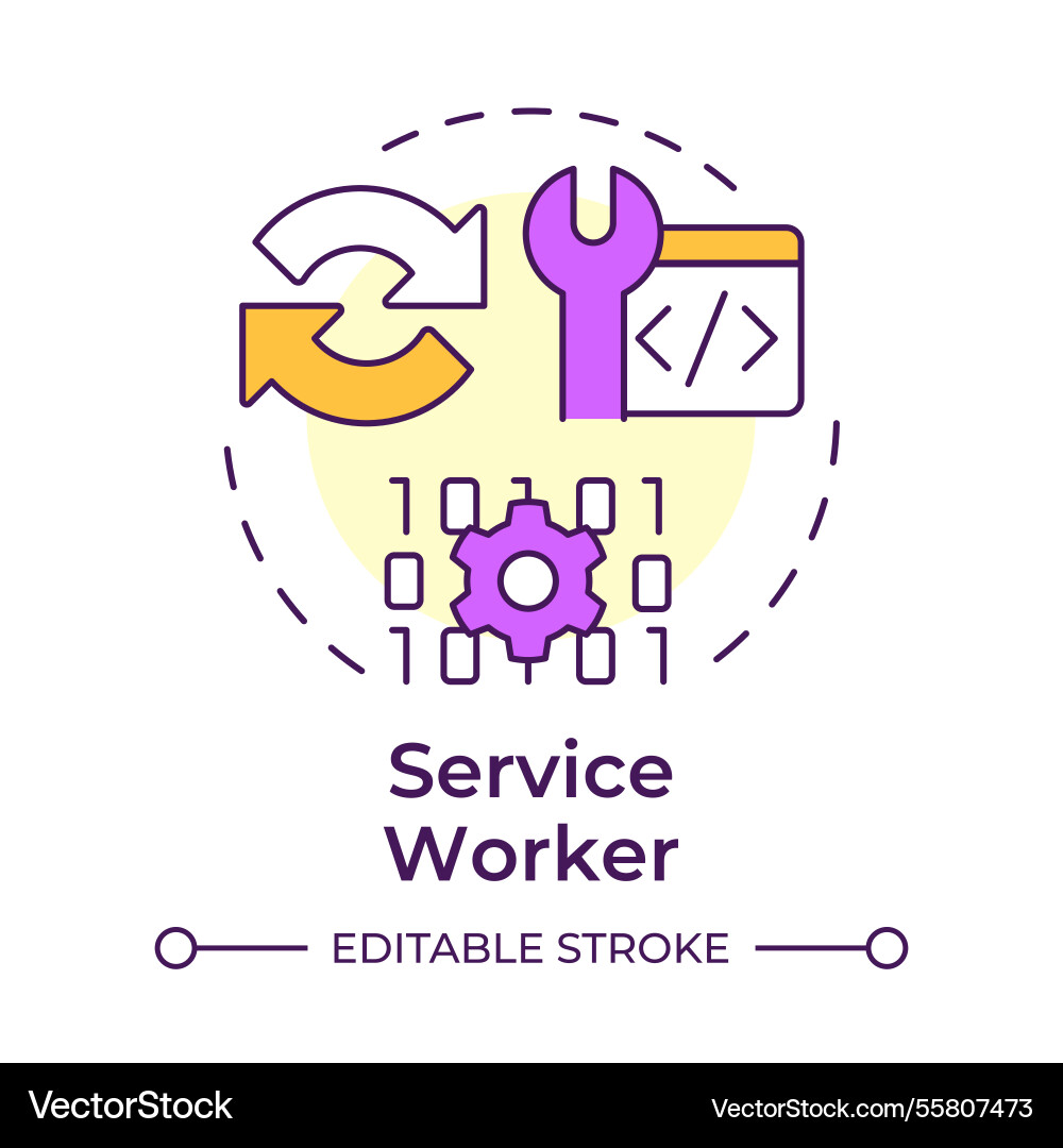 Service worker multi color concept icon Service worker multi color concept icon vector image