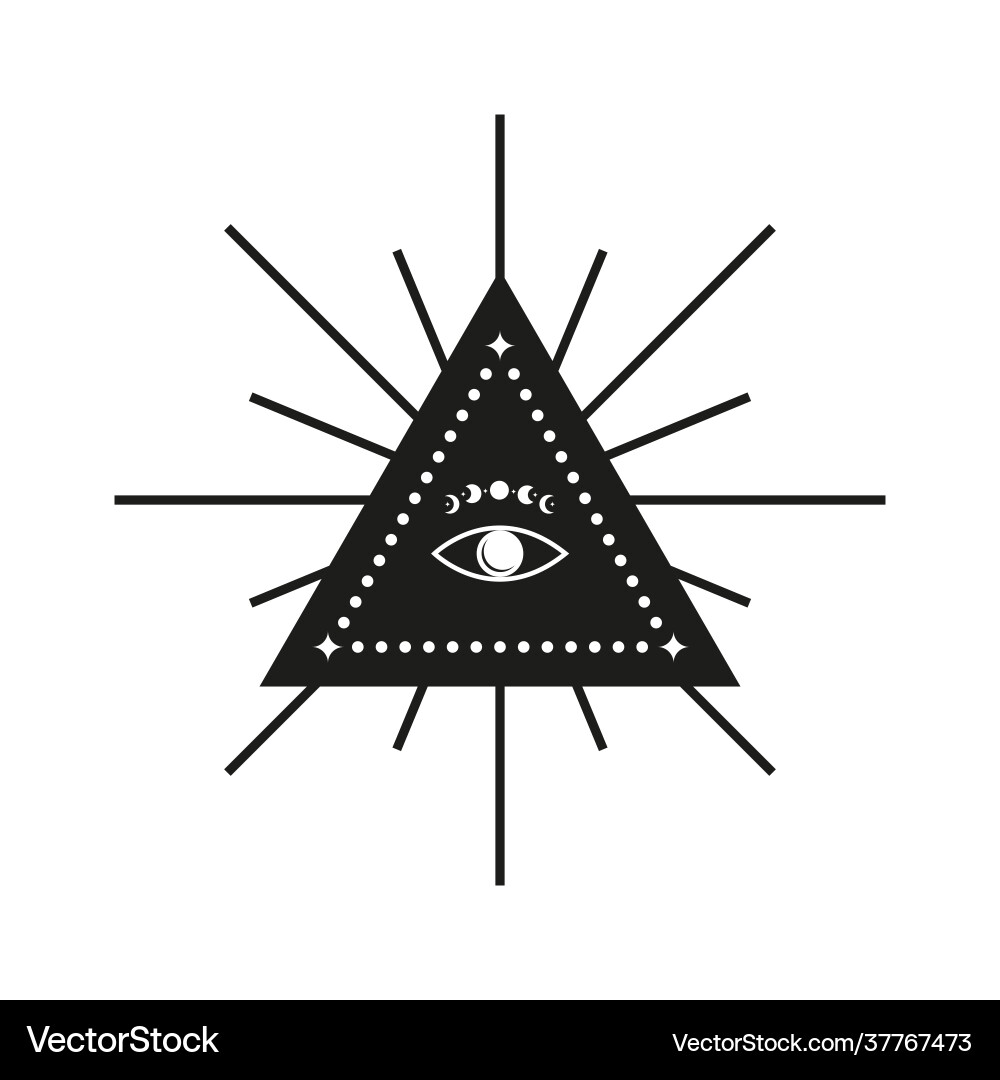 Third eye in triangle shape with starburst Third eye in triangle shape with starburst vector image