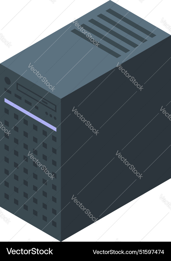 Big data server storing information with processor Big data server storing information with processor vector image