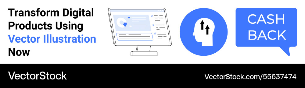 Digital transformation with cashback and data Digital transformation with cashback and data vector image