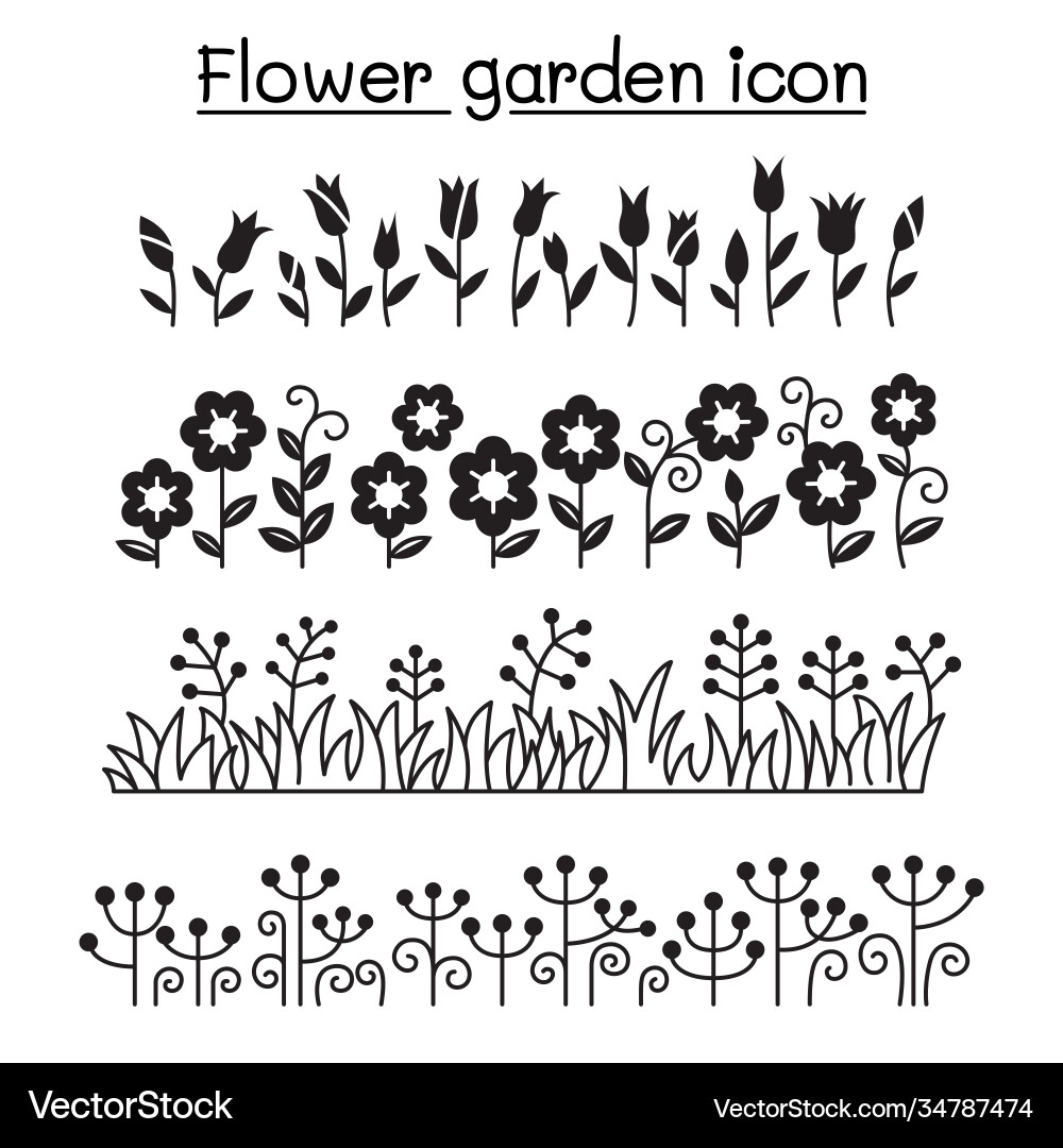 Flower garden decorative graphic design Flower garden decorative graphic design vector image