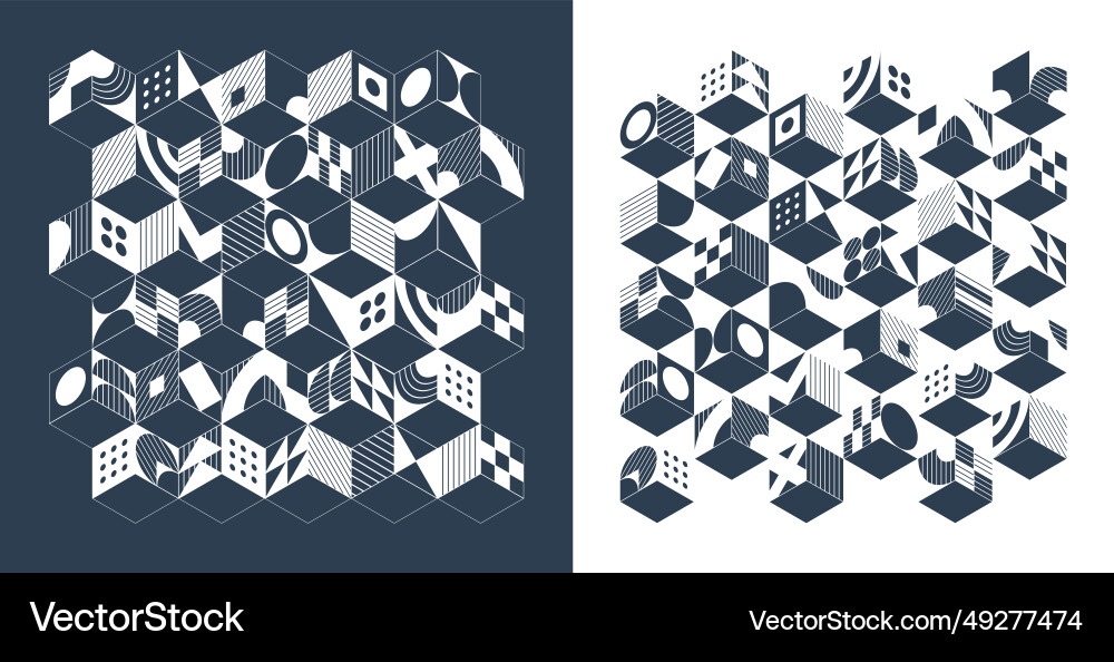 Simple isometric seamless pattern line geometric Vector Image