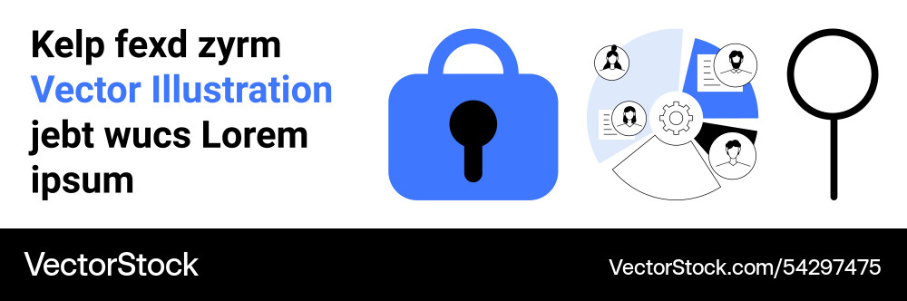 Cybersecurity and data privacy concept with lock Vector Image